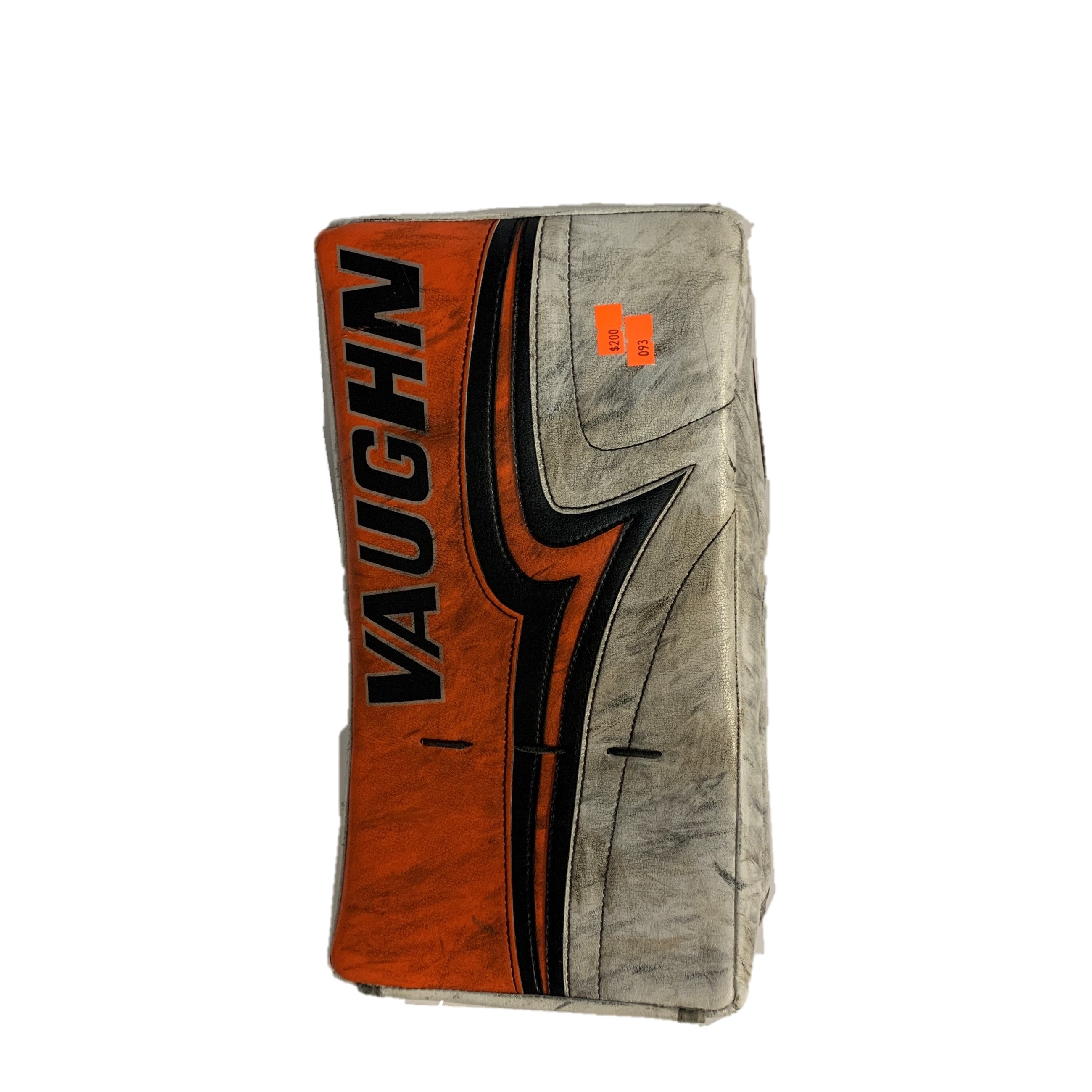 Vaughn Velocity V7 Pro XR - Bloqueur de gardien de but professionnel d'occasion - Droitier complet - (Blanc/Noir/Orange)